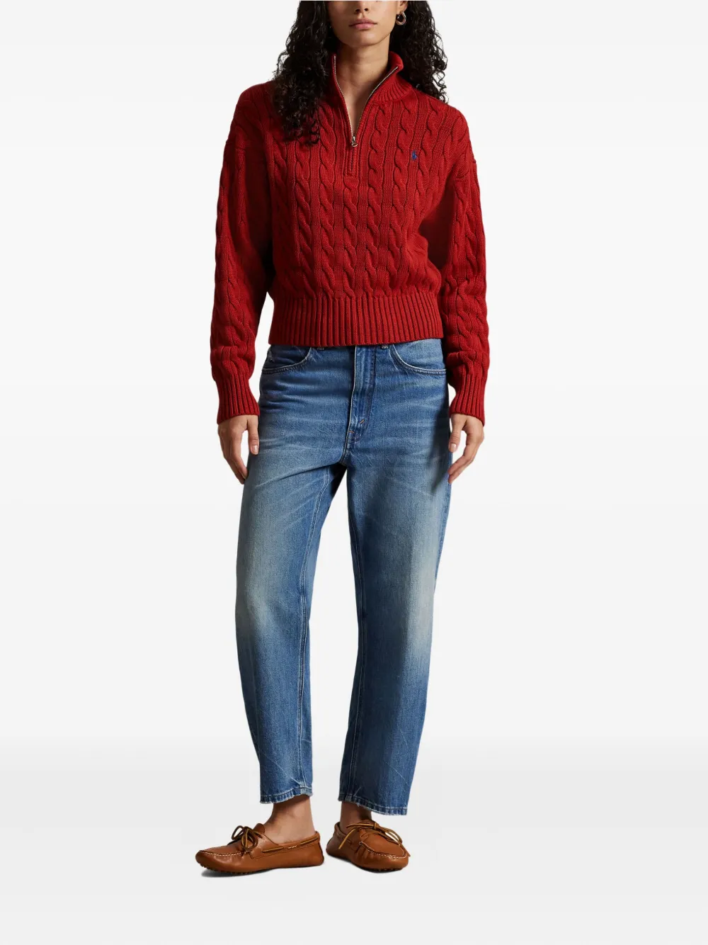 Polo Ralph Lauren Polo Pony Cable-knit Sweater In Red