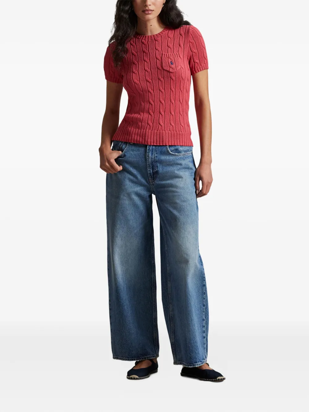 Polo Ralph Lauren Cable-knit Top In Pink