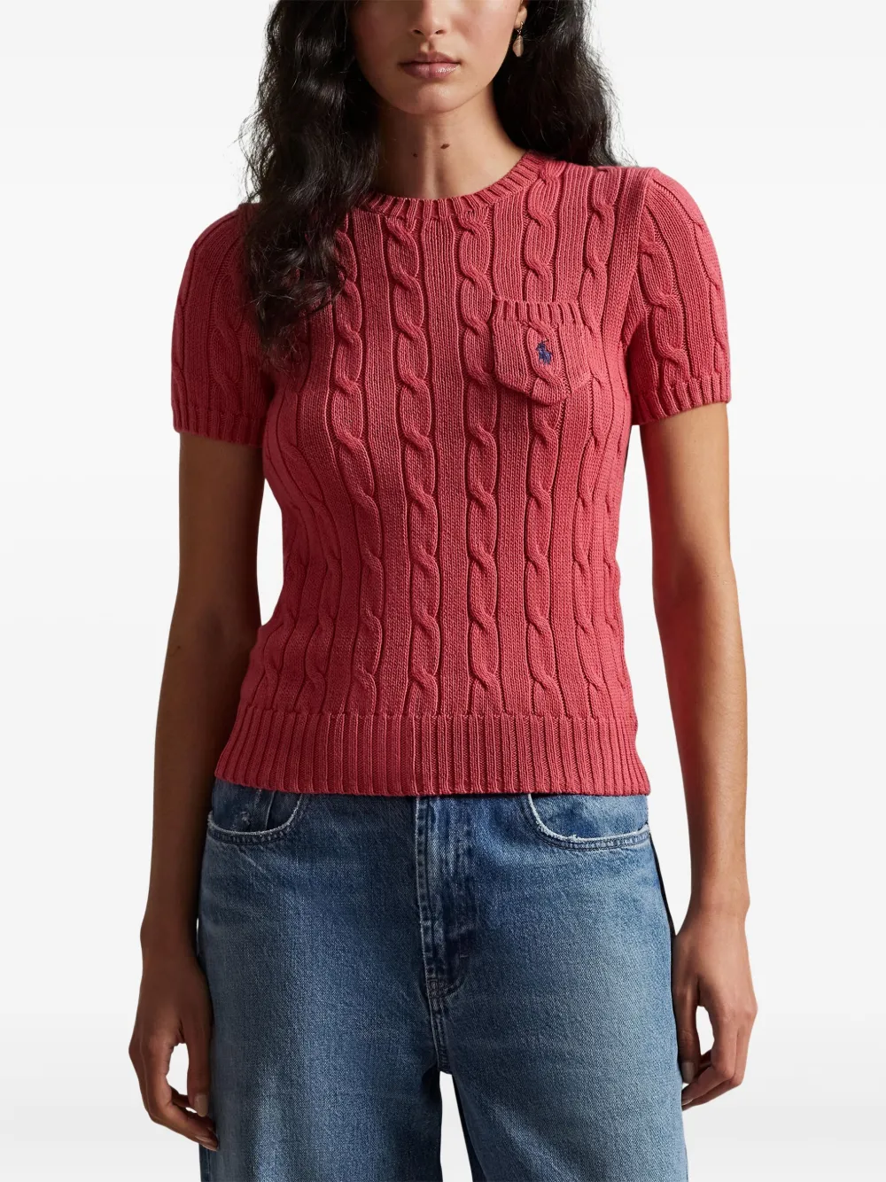 Polo Ralph Lauren Cable-knit Top In Pink