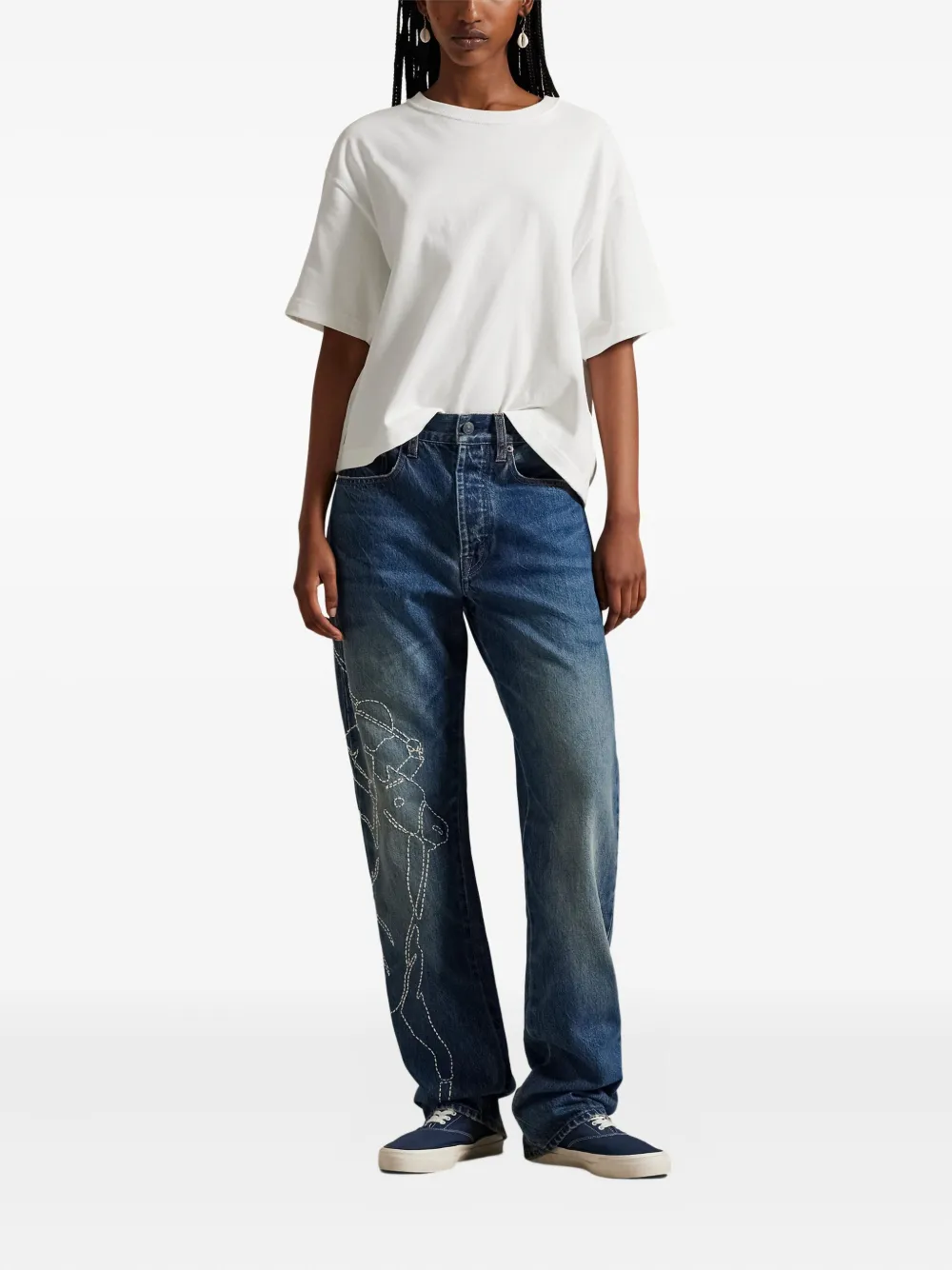 embroidered jeans