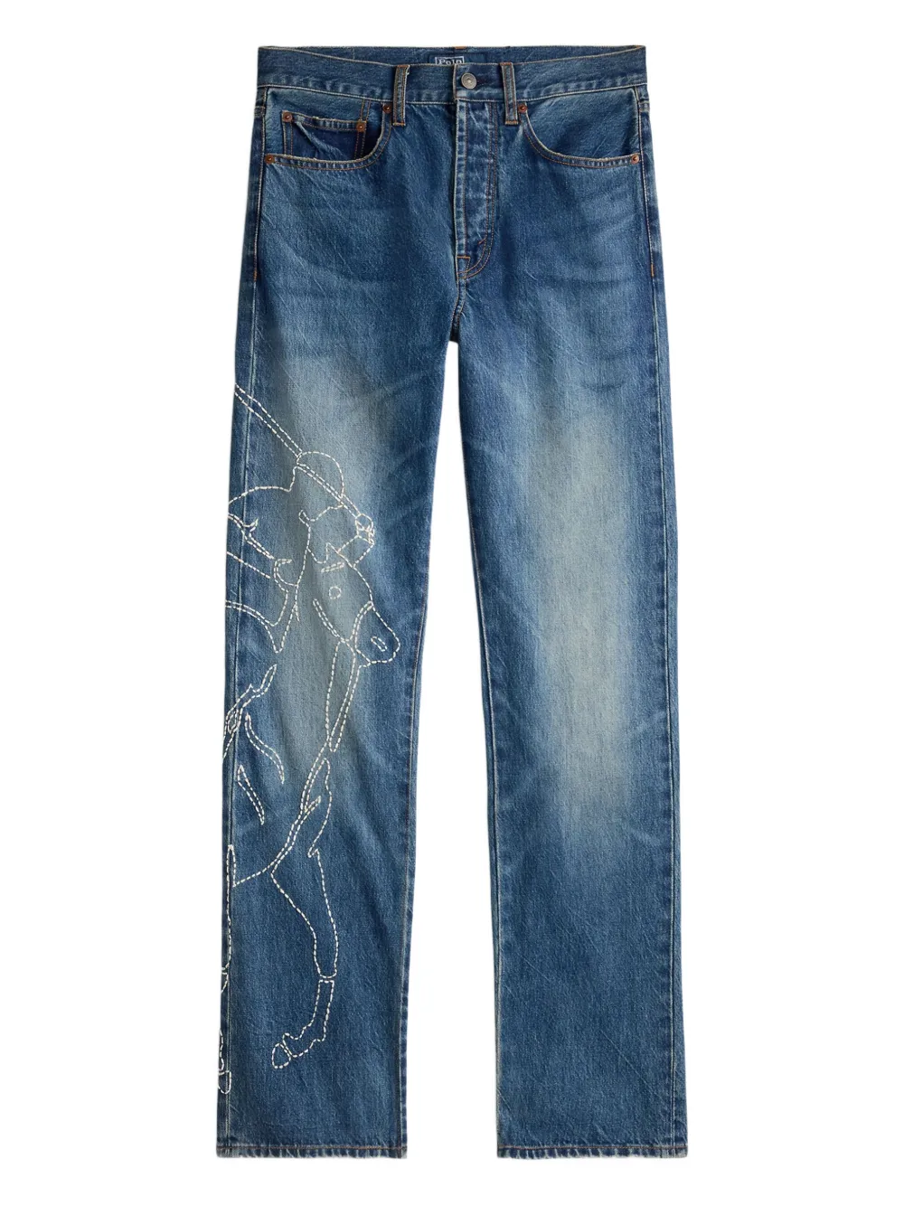 Polo Ralph Lauren Embroidered Jeans In Blue