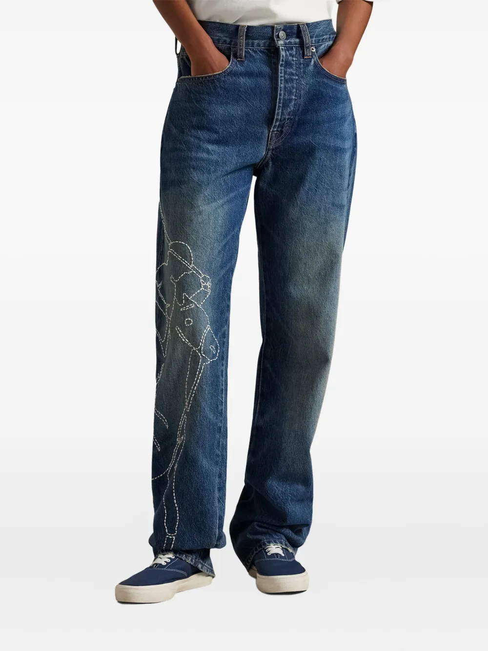 embroidered jeans