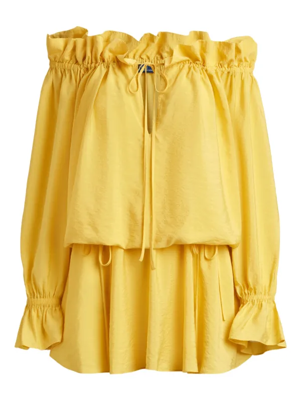 Polo Ralph Lauren Ruffled Long-sleeved Dress in Yellow