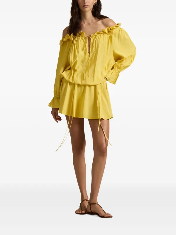 Polo Ralph Lauren Ruffled long-sleeved Dress | Yellow | FARFETCH