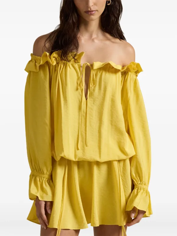polo off shoulder dress Polo Ralph Lauren Hybrid Off-The-Shoulder Pleated Dress