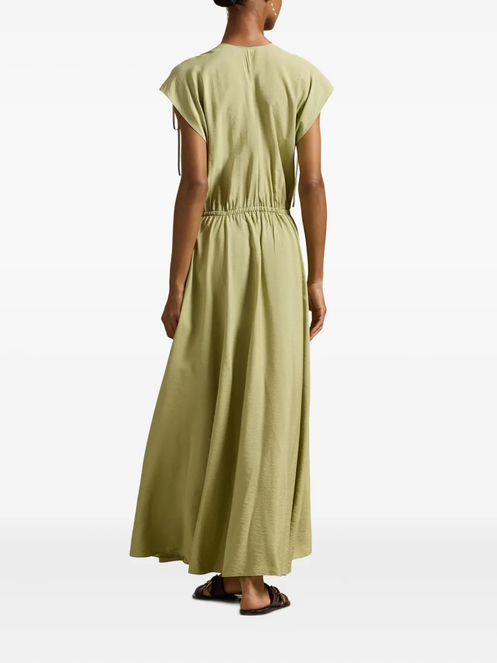 Polo Ralph Lauren V-neck Maxi Dress In Green
