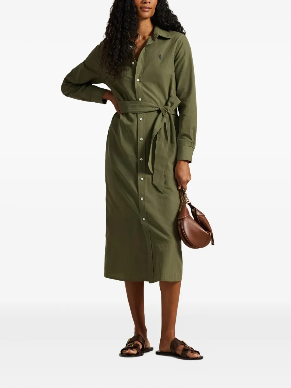 Polo Ralph Lauren Blousejurk met riem Groen