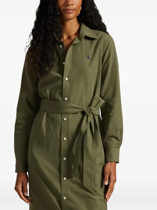 Polo Ralph Lauren ポロポニー ベルテッド シャツドレス | グリーン