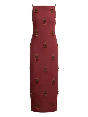 open lace back dress PS21208 Red 4 main image 0