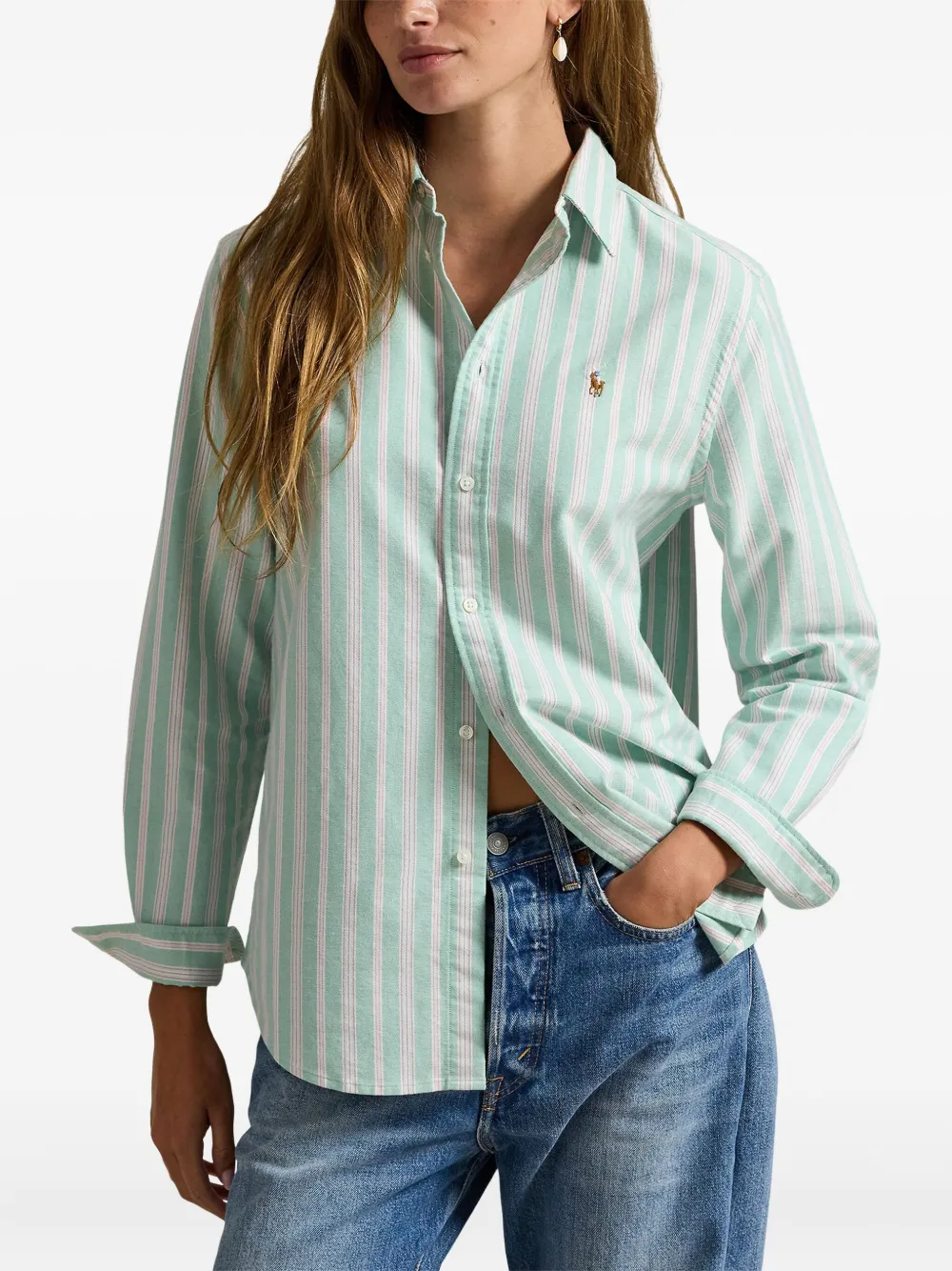  Polo Ralph Lauren Striped Button-front Shirt - Green 