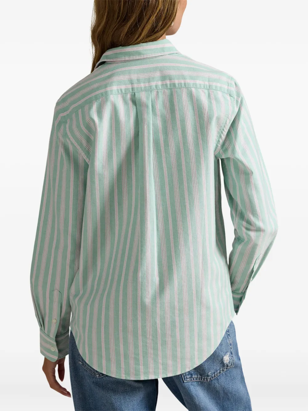 Polo Ralph Lauren Gestreepte katoenen Oxford blouse Groen