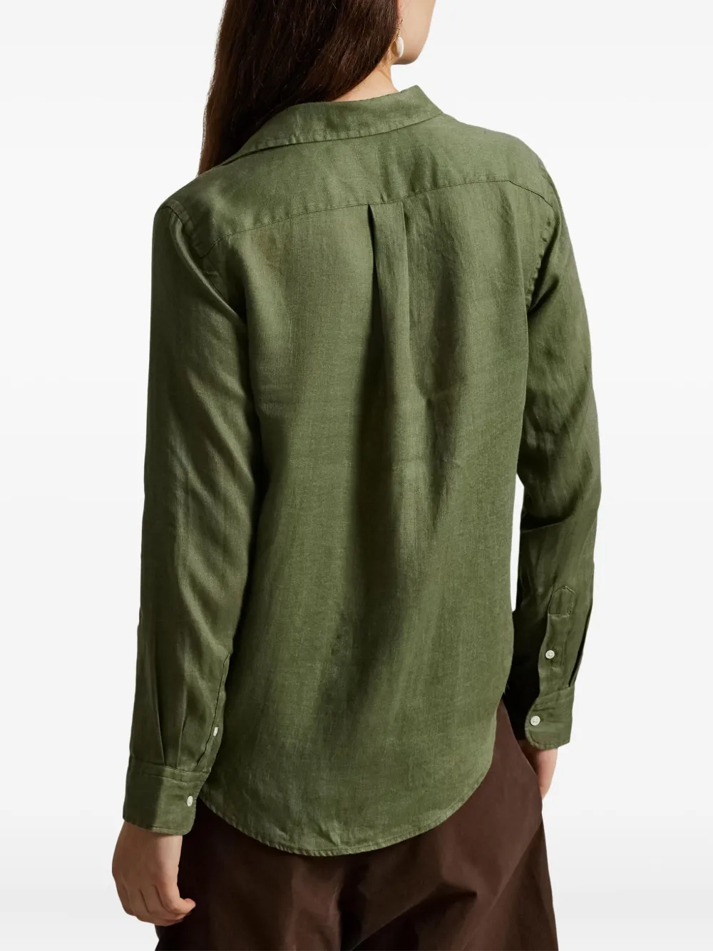 Polo Ralph Lauren Polo Pony Long-sleeved Shirt In Green