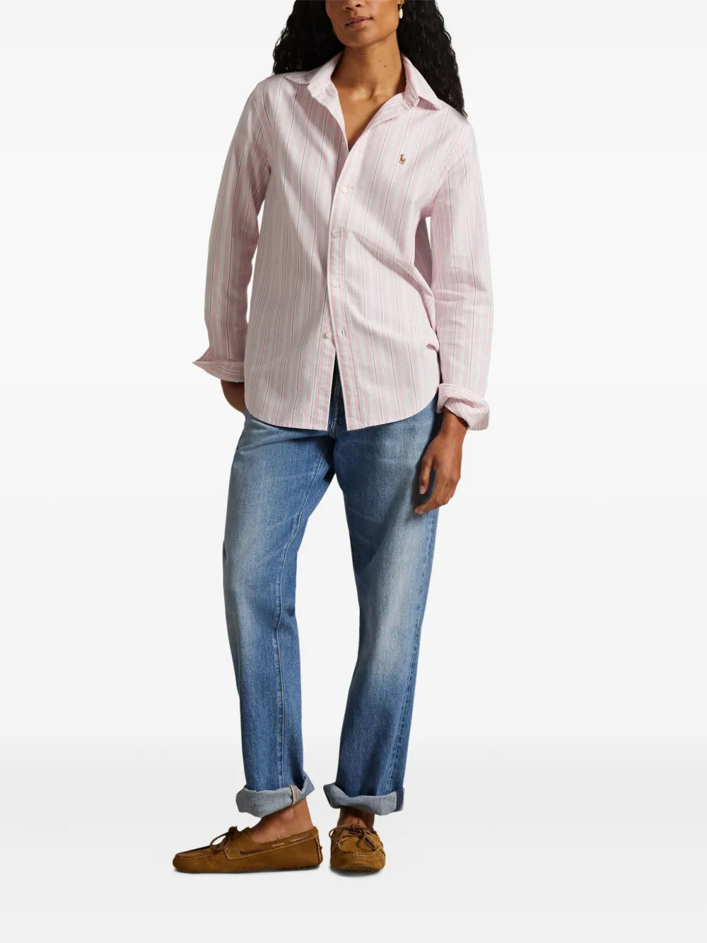 Polo Ralph Lauren Gestreept shirt met knoopsluiting Roze