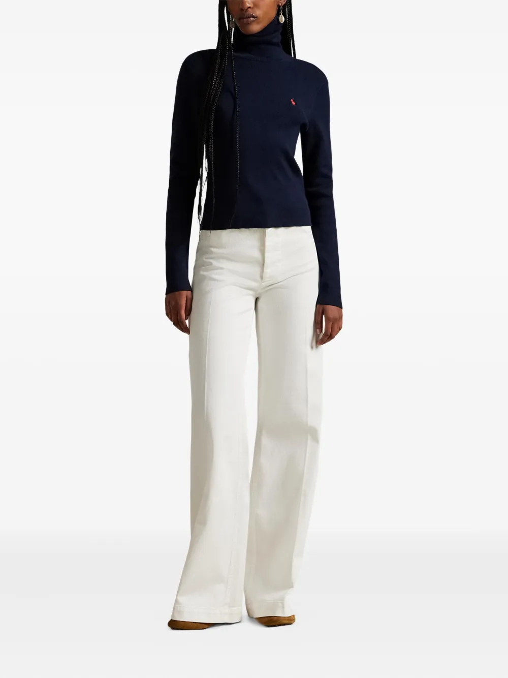 Polo Ralph Lauren High-waisted Flared Trousers In White