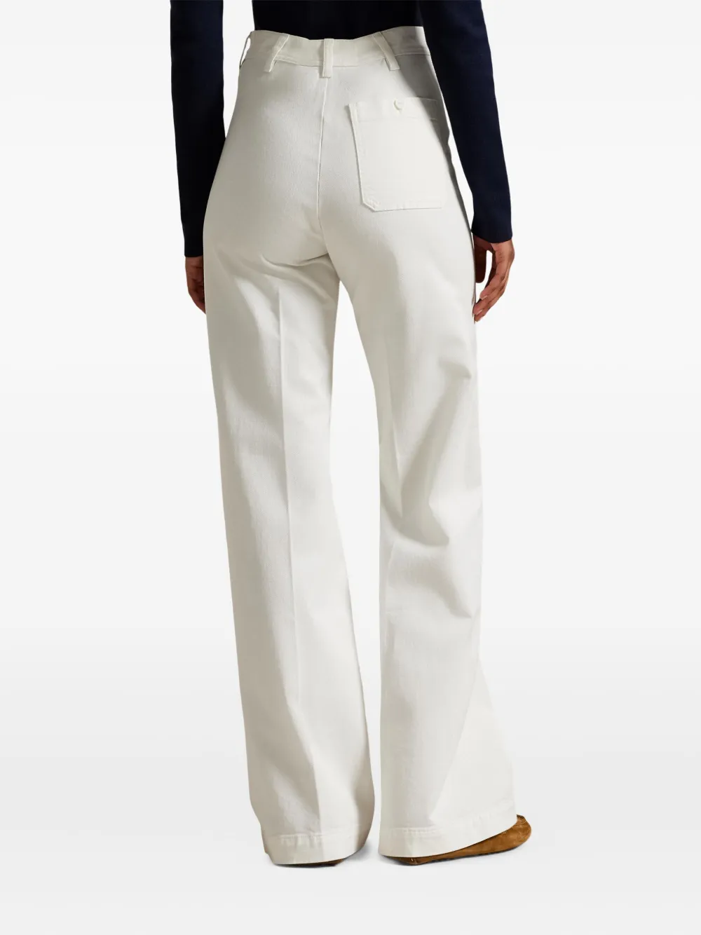 Polo Ralph Lauren High-waisted Flared Trousers In White