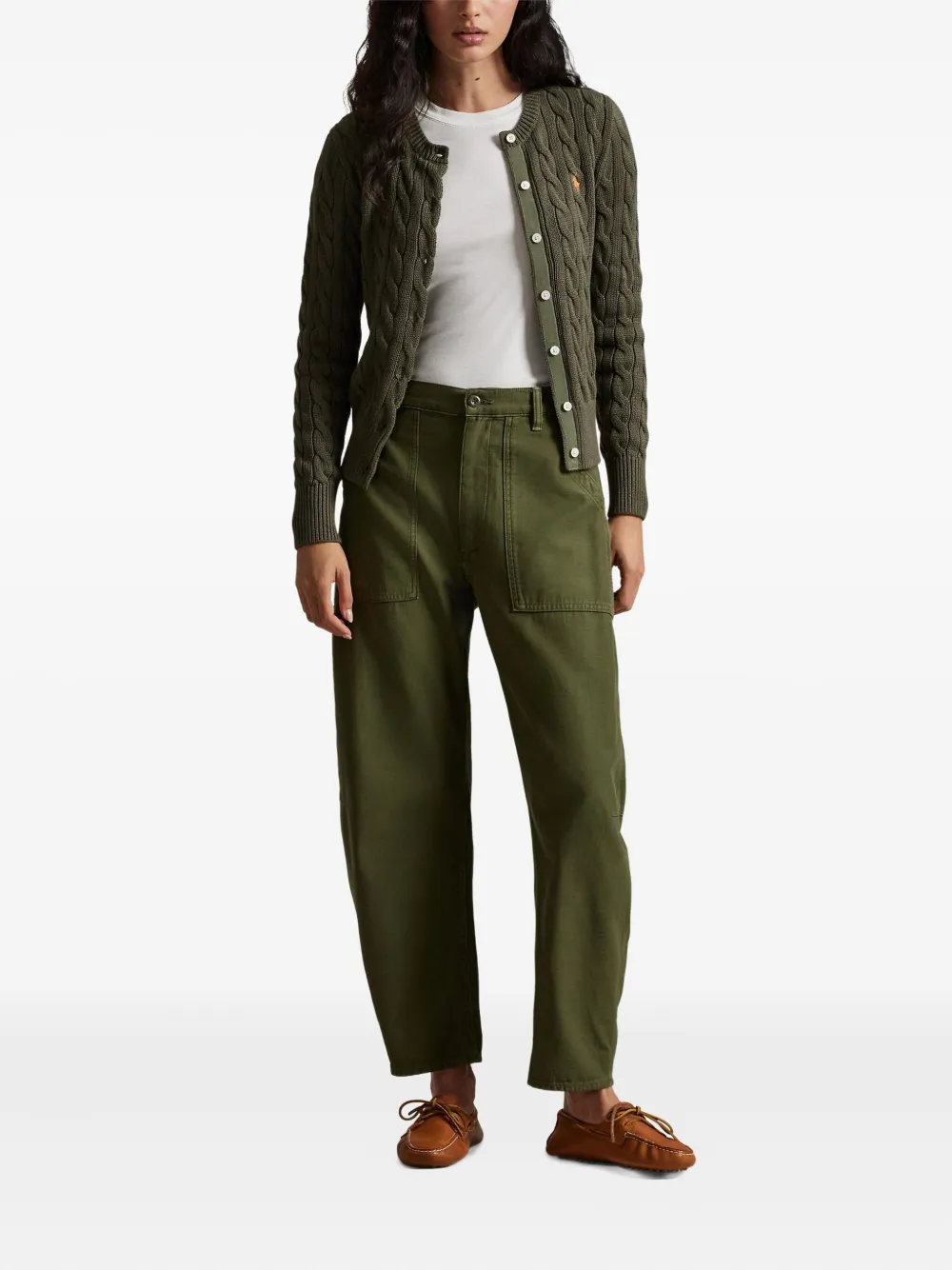 Polo Ralph Lauren Cable-knit Long-sleeve Cardigan In Multi