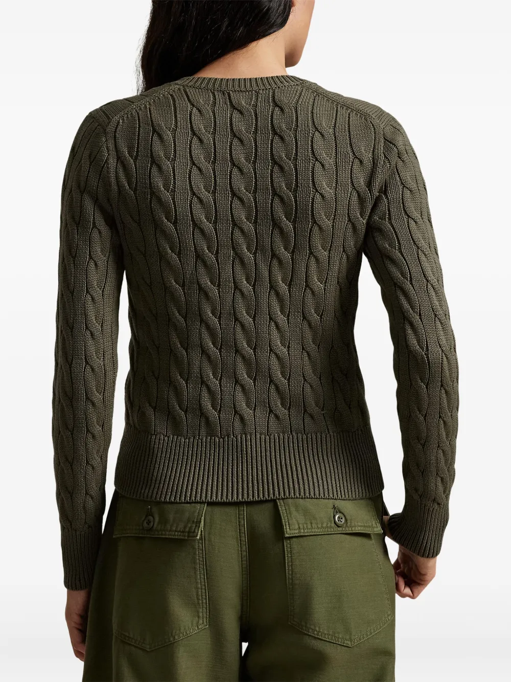 Polo Ralph Lauren Cable-knit Long-sleeve Cardigan In Multi