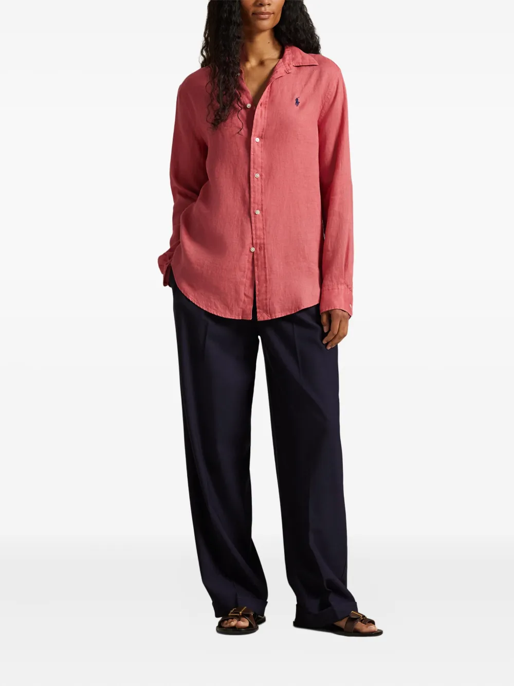 Polo Ralph Lauren Button-down Long-sleeve Shirt In Red