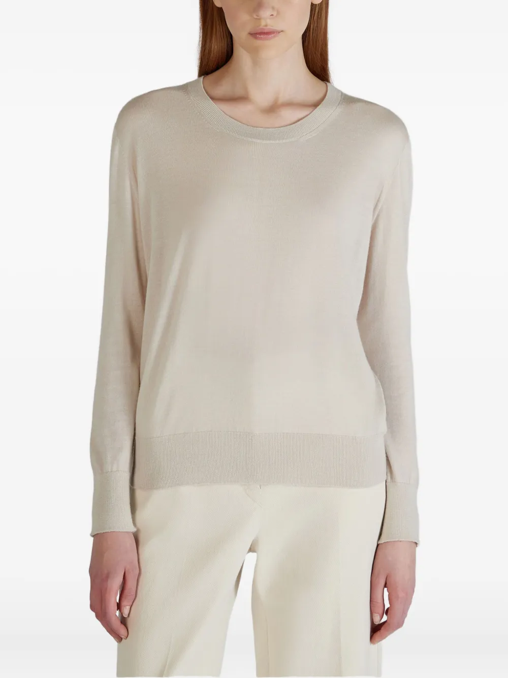 Zanone Crew-neck Sweater In Neutral