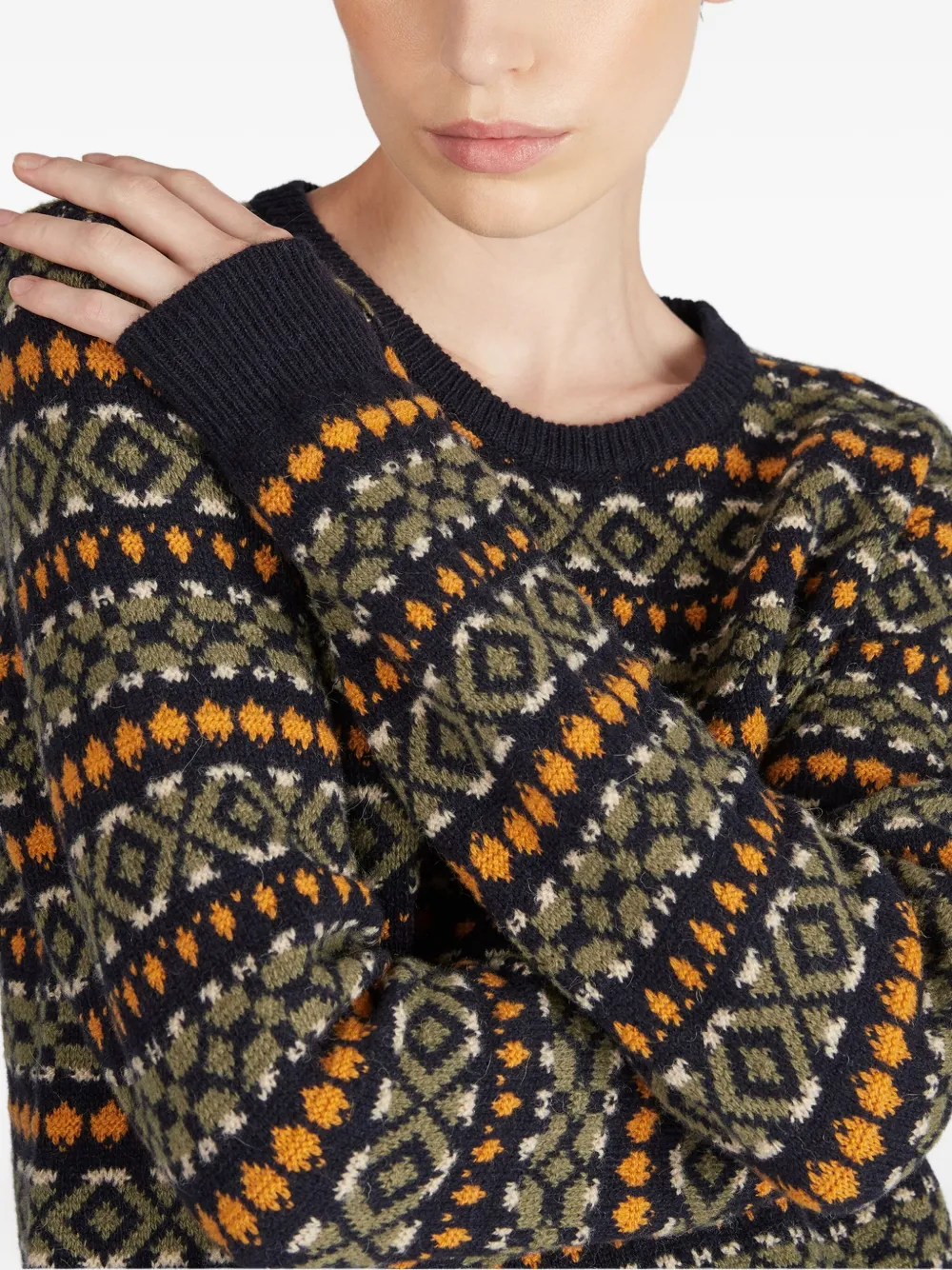 Zanone Jacquard Crew-neck Sweater In Multi