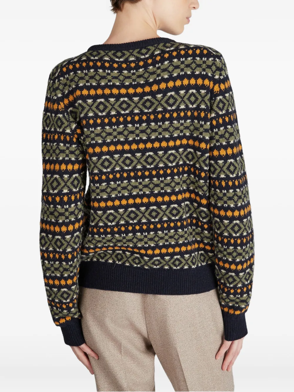 Zanone Jacquard Crew-neck Sweater In Multi