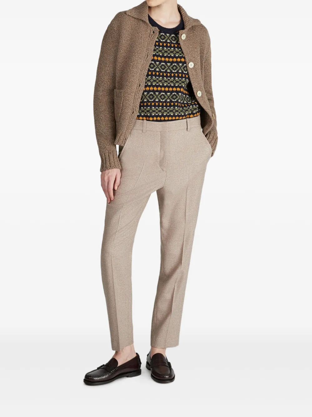 Zanone Jacquard Crew-neck Sweater In Multi