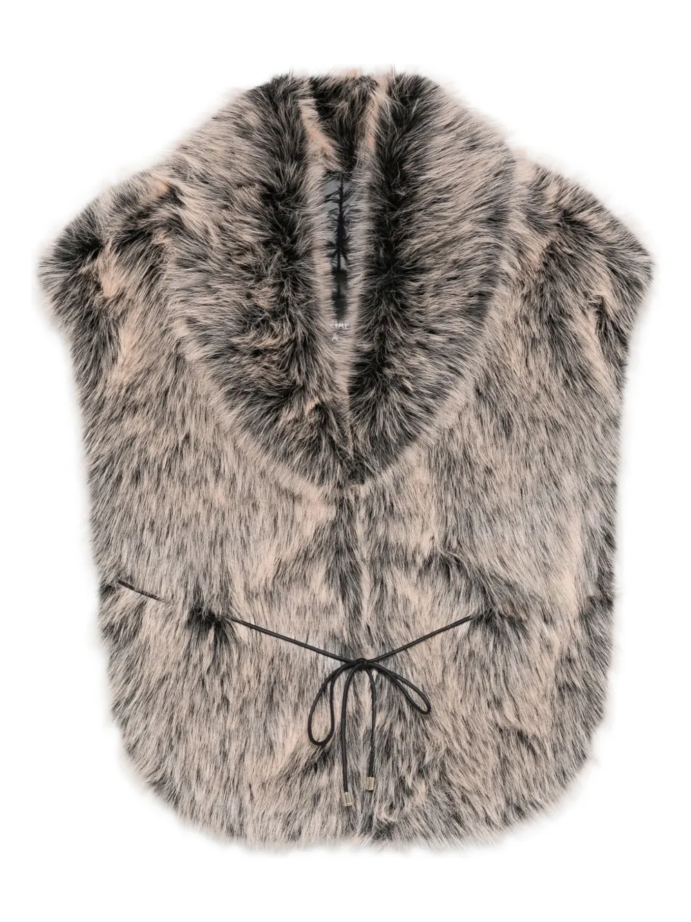 Patrizia Pepe Faux Fur Tie Scarf In Neutral