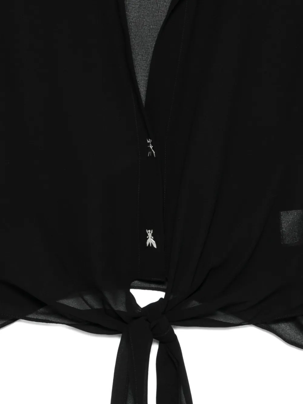 Patrizia Pepe Waist-knot Top In Black