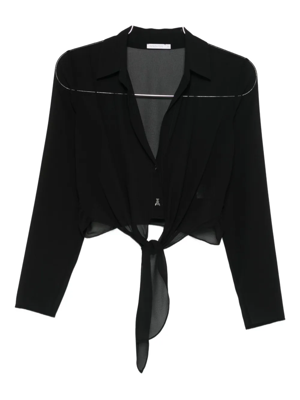 Patrizia Pepe Waist-knot Top In Black