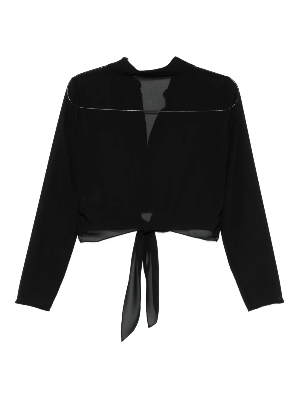 Patrizia Pepe waist-knot top - Zwart