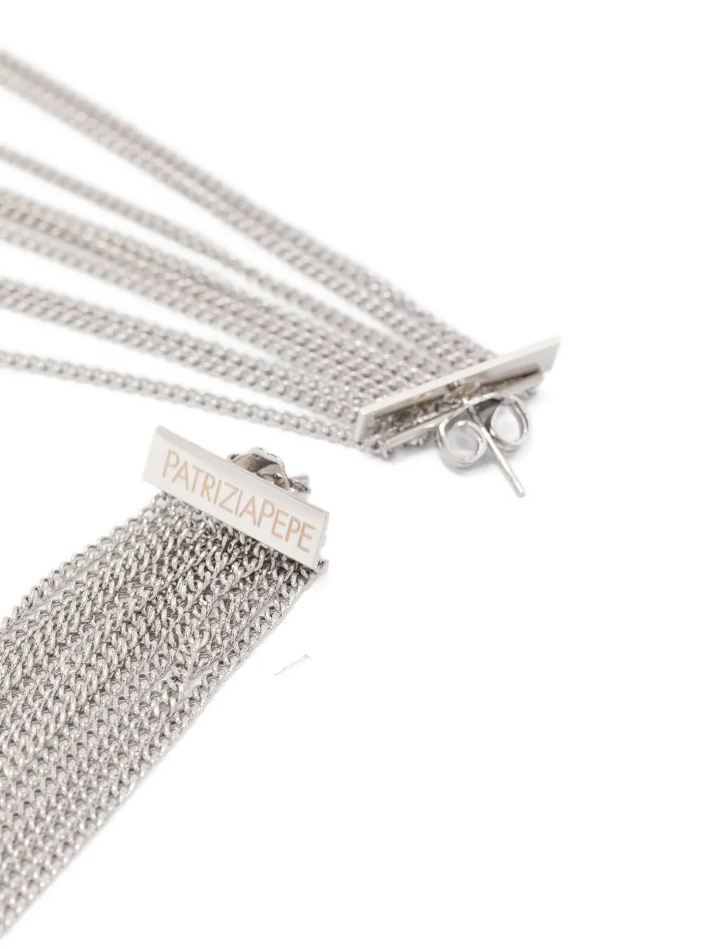 Patrizia Pepe Chain-link Drop Earrings In Gray