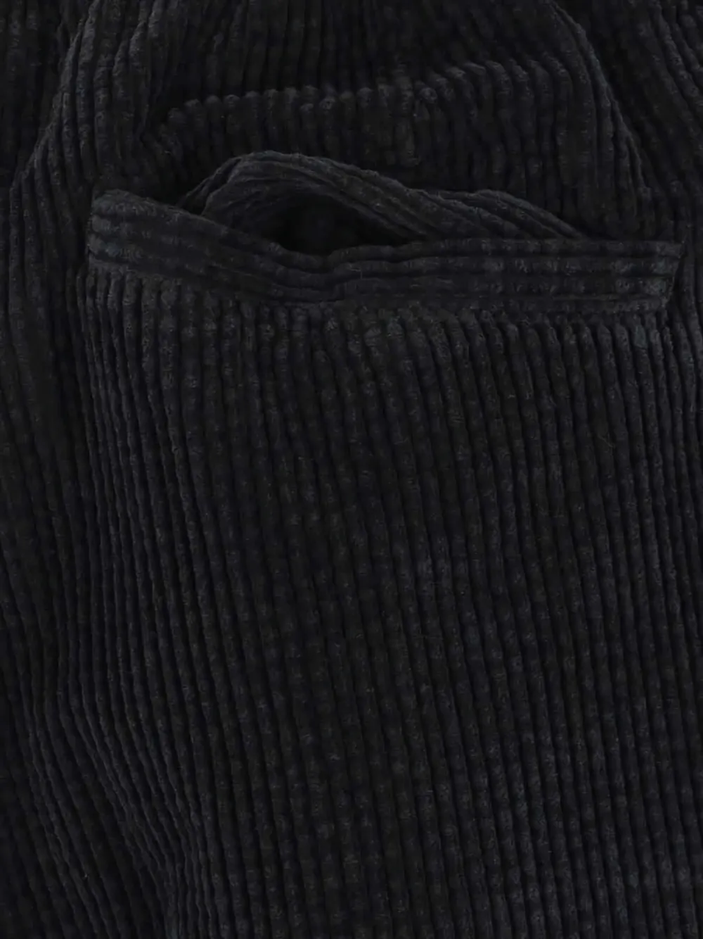 White Sand Corduroy Belt Trousers In Black