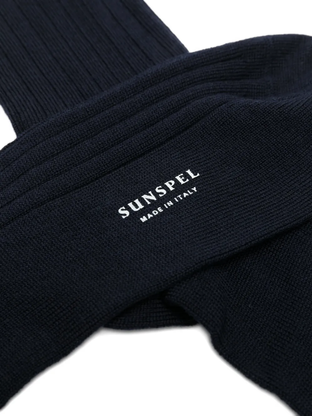Sunspel Ribbed Socks In Blue