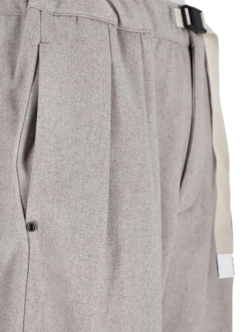 White Sand Plooibroek met ceintuur Beige