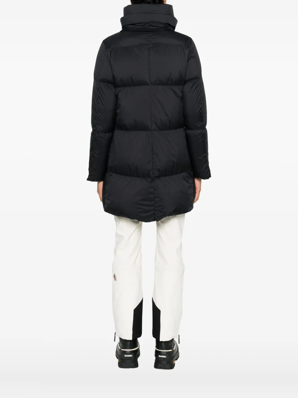 Herno Funnel-neck Coat In Black