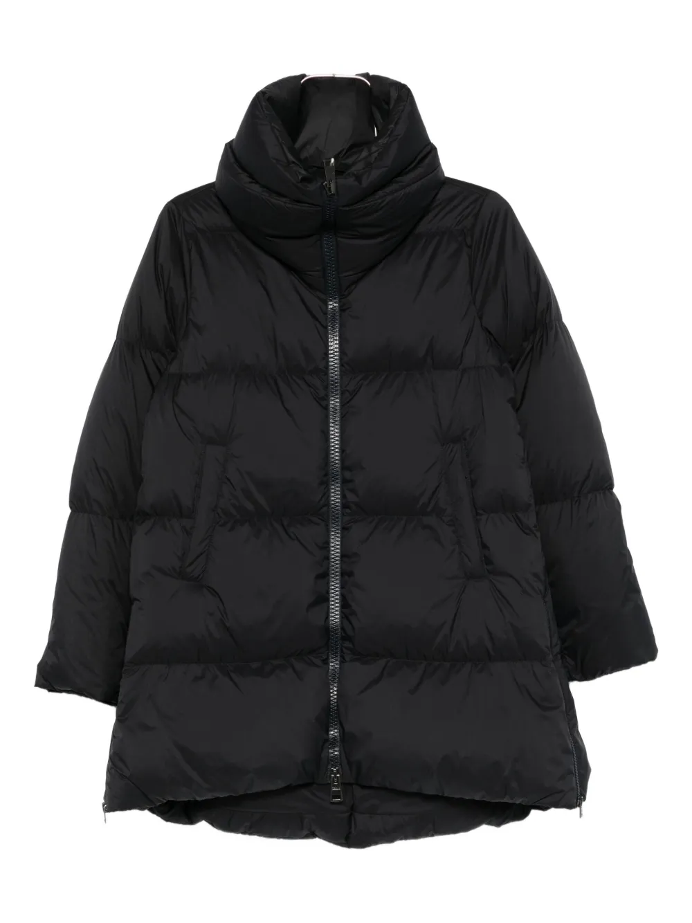 Herno Funnel-neck Coat In Black