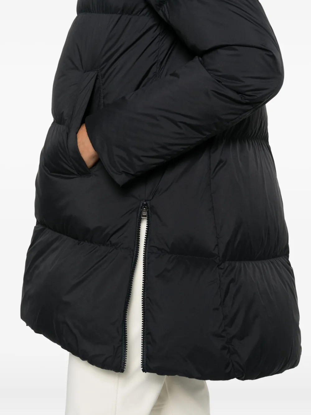 Herno Funnel-neck Coat In Black