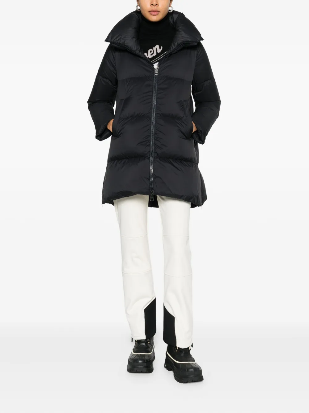 Herno funnel-neck coat - Blauw
