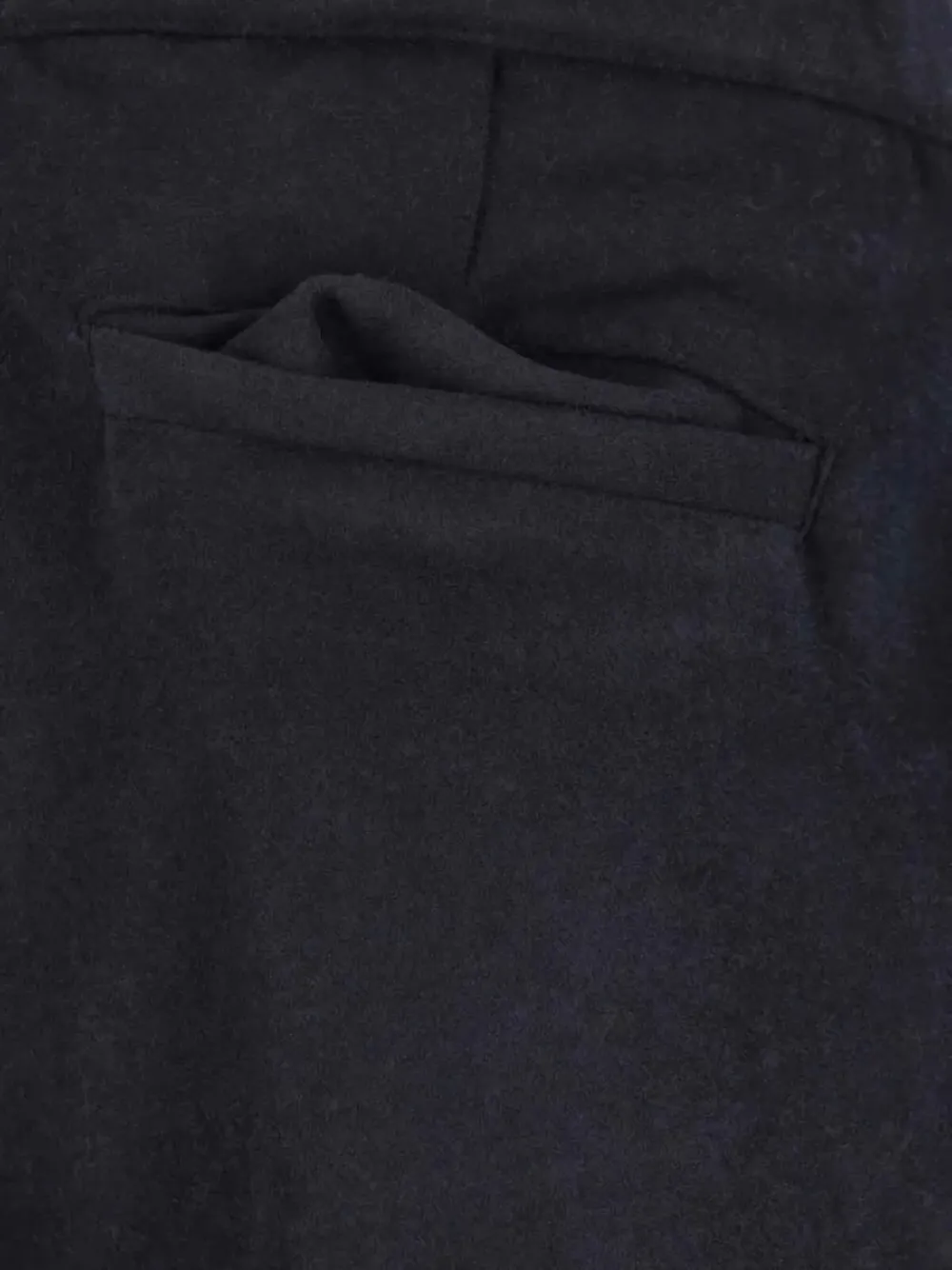 White Sand Buckle Pleated Trousers In Blue