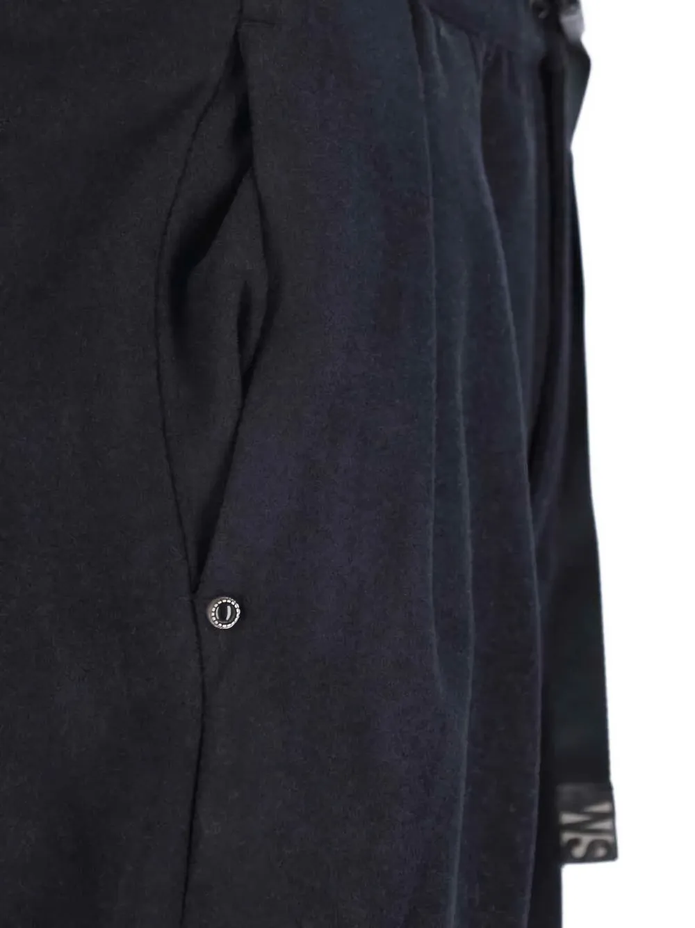 White Sand Buckle Pleated Trousers In Blue