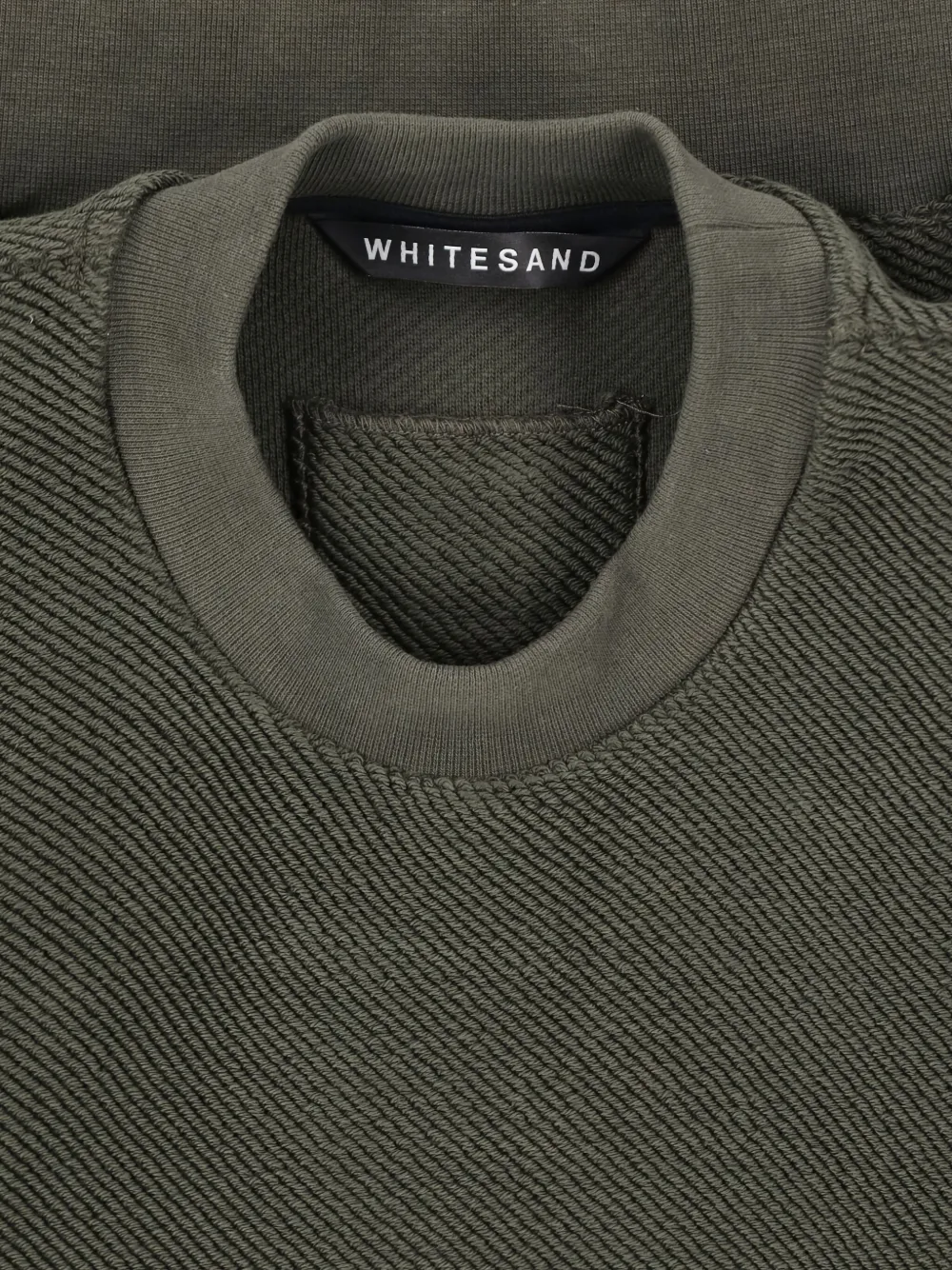 White Sand Crewneck Textured Sweatshirt In Green