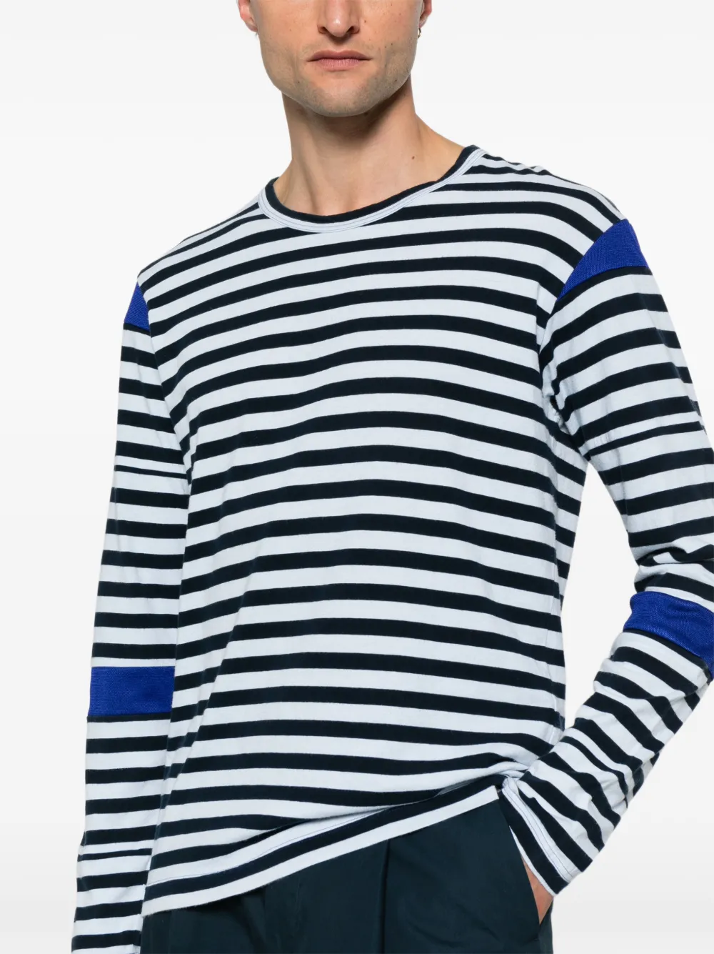COMME DES GARÇONS Pre-owned 2000s Striped-pattern T-shirt In Blue