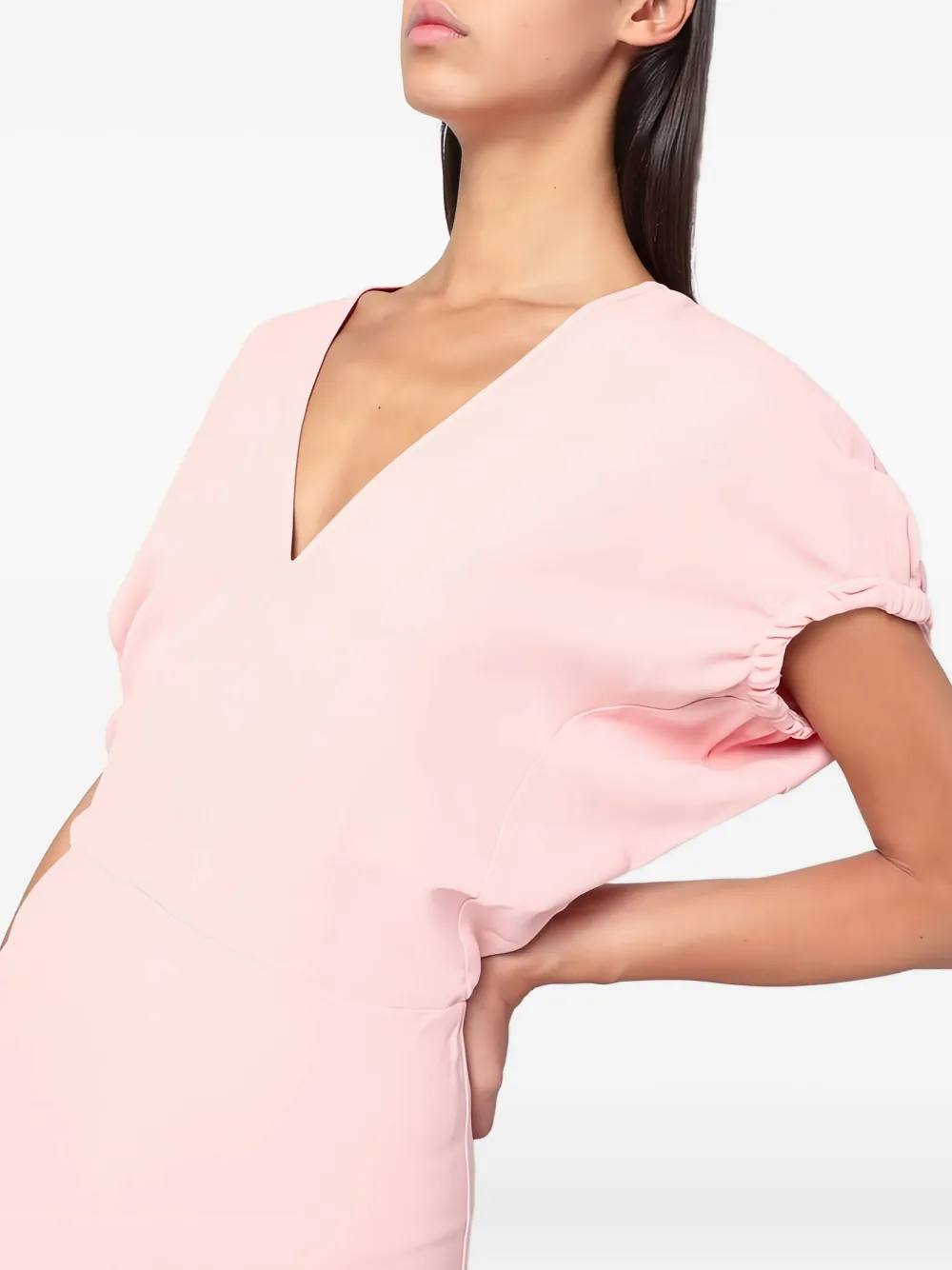 Victoria Beckham Midi-jurk met V-hals Roze