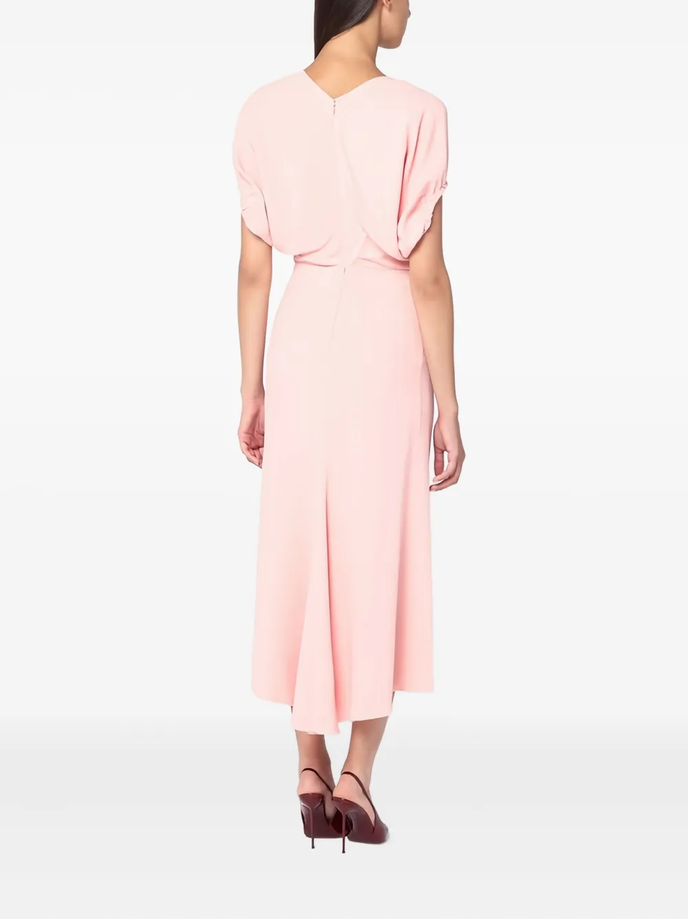 Victoria Beckham Midi-jurk met V-hals Roze