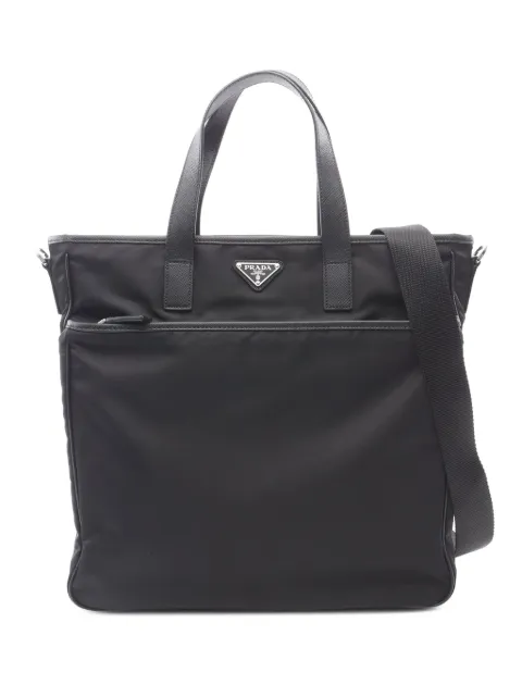 Prada Pre-Owned 2013-2025 Saffiano Trimmed Tessuto Convertible Tote satchel