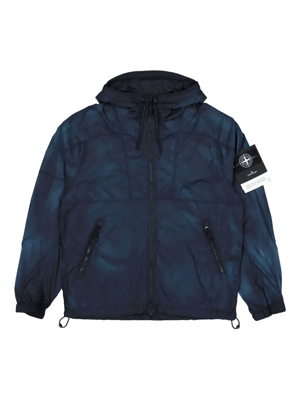 Stone Island tie-dye hooded jacket - ブルー Stone Island tie-dye hooded jacket - ブルー