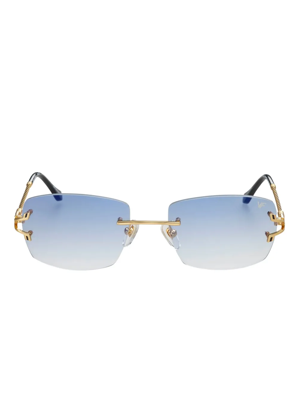 Vintage Frames Company Bal Harbour Rimless Sunglasses In Blue