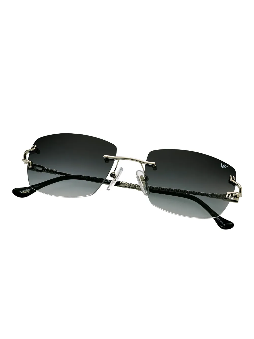 Vintage Frames Company Bal Harbour Rimless Geometric Sunglasses In Silver