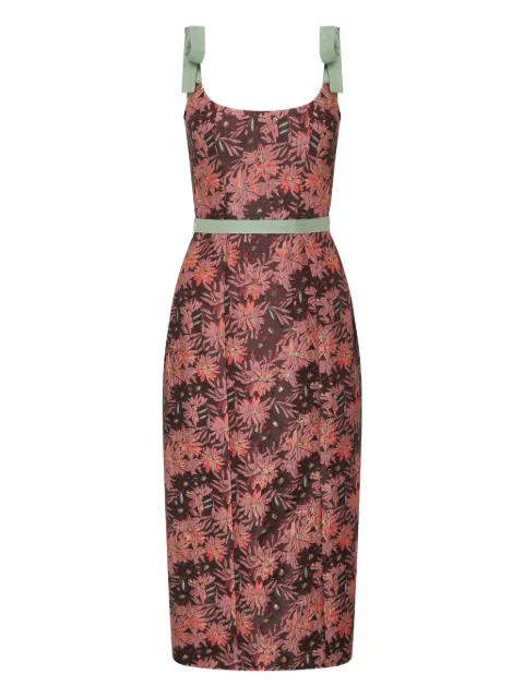 Markarian Acacia floral brocade corset dress