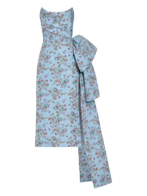 Markarian Aria strapless floral ikat dress